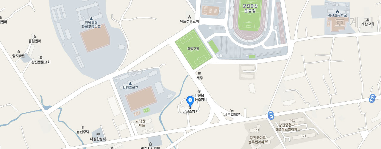 강진소방서 지도