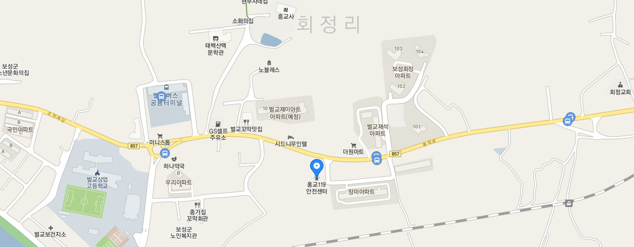 홍교119안전센터 지도