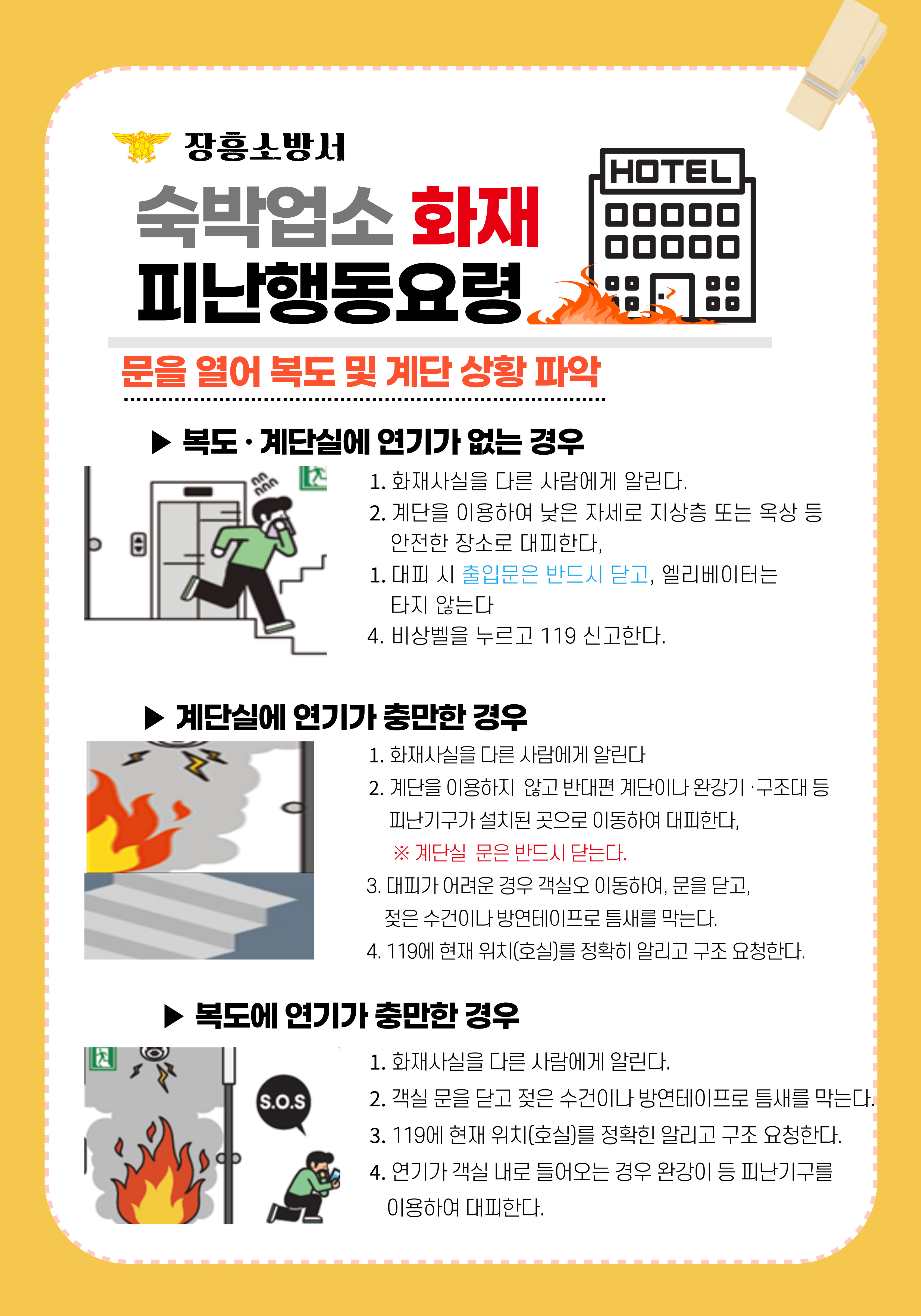 숙박업소 화재 피난행동요령.jpg 이미지입니다.