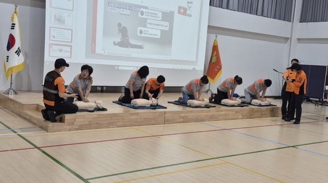 물축제 대비 의용소방대 교육훈련사진 .jpg 이미지입니다.